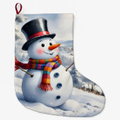 Christmas Stocking, Snowman Grote Kerstsok (Voorkant)