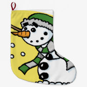 Christmas Stocking, Snowman Grote Kerstsok (Voorkant)