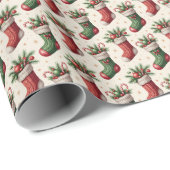 Christmas Stocking Wrapping Paper Cadeaupapier (Rol Hoek)