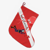 CHRISTMAS STOCKINGS, DIVER, OCTOPUS, SCUBA FLAG GROTE KERSTSOK (Voorkant (Hangend))