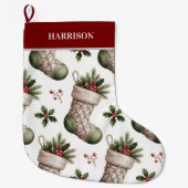 Christmas Stockings Winter Berries Grote Kerstsok (Voorkant)