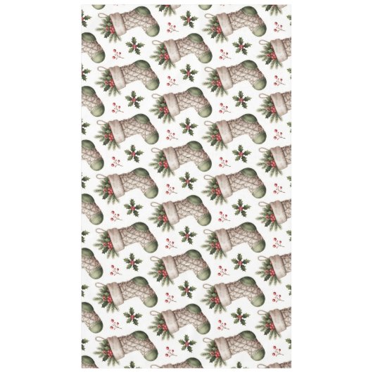 Christmas Stockings Winter Berries Tafelkleed (Voorkant)