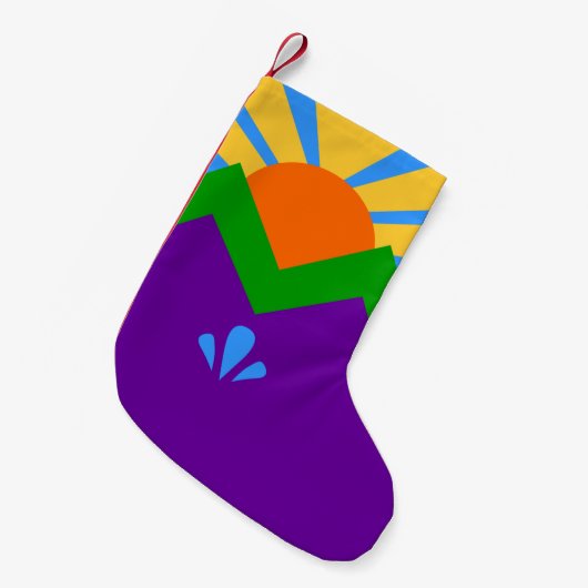 Christmas Stockings with Flag of Manitou Springs Kleine Kerstsok (Voorkant (Hangend))