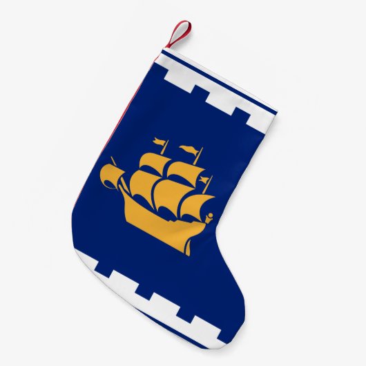 Christmas Stockings with Flag of Quebec City Kleine Kerstsok (Voorkant (Hangend))