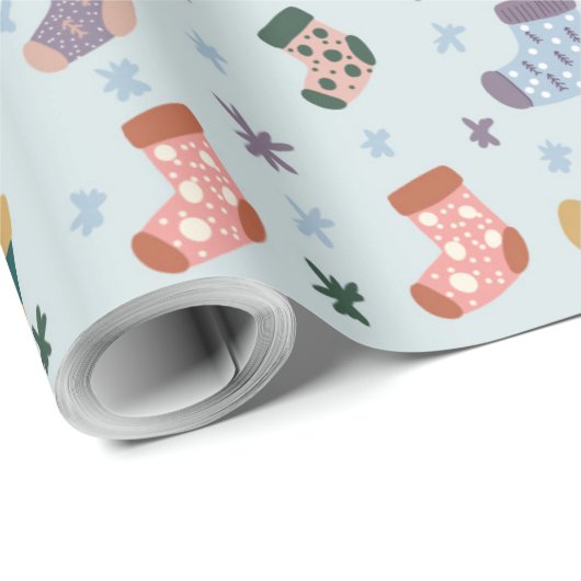 Christmas Stockings Wrapping Paper Cadeaupapier (Rol Hoek)
