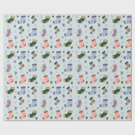 Christmas Stockings Wrapping Paper Cadeaupapier (Vlak)