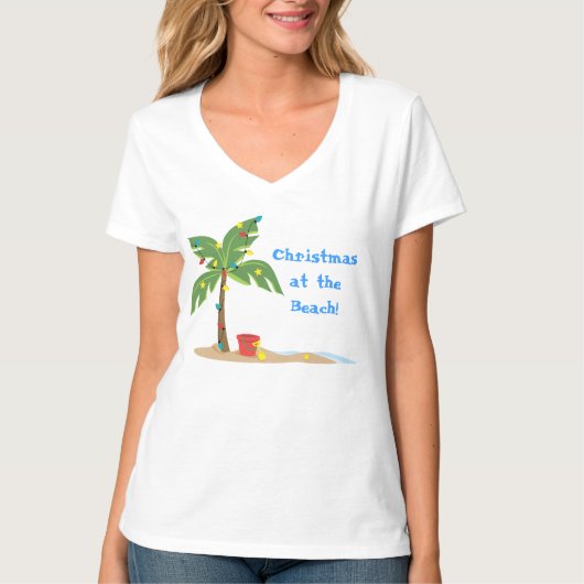 CHristmas strand scene T-shirt (Voorkant)