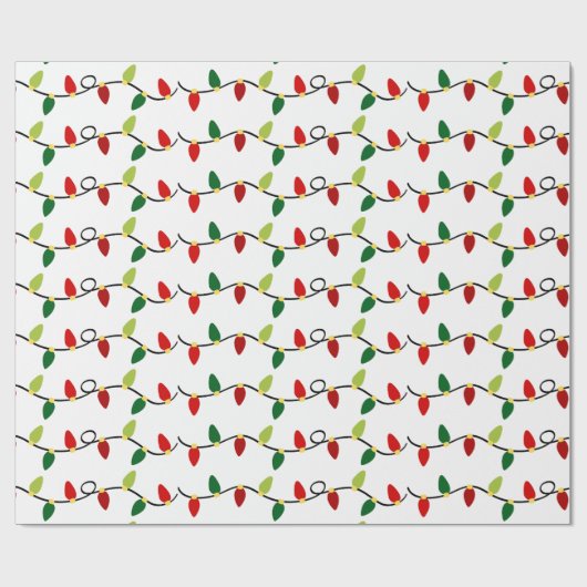 Christmas String Lights Vakantie Cadeaupapier (Vlak)