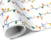 Christmas String Lights Wrapping Paper Roll Cadeaupapier (Rol Hoek)