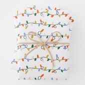 Christmas String Lights Wrapping Paper Sheet Set (In situ)