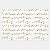 Christmas String Lights Wrapping Paper Sheet Set (Voorkant)