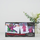 Christmas String of Lights - Kerstfotokaart Feestdagenkaart (Staand voorkant)