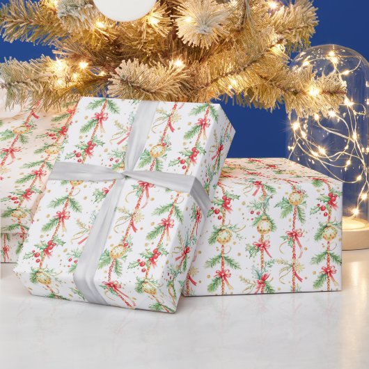 Christmas String Ornamenten Baubles Cadeaupapier (Feestdagen)