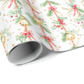 Christmas String Ornamenten Baubles Cadeaupapier (Rol Hoek)