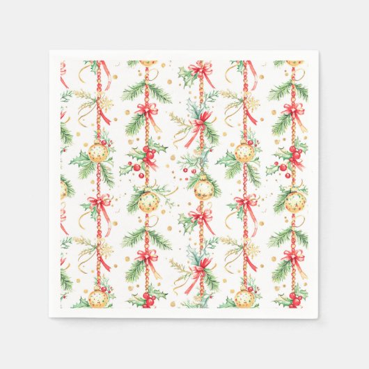 Christmas String Ornamenten Baubles Servet (Voorkant)