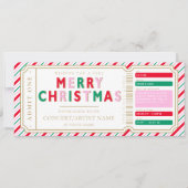Christmas Stripe Concert Ticket Cadeaubon Kaart (Voorkant)
