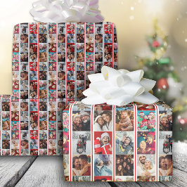 Christmas Stripe Fotocollage Vakantie Cadeaupapier