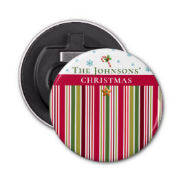 Christmas Striped– Holiday Cooking & Baking Gift Button Flesopener