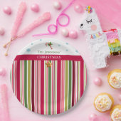 Christmas Striped– Holiday Cooking & Baking Gift Papieren Bordje (Feest)