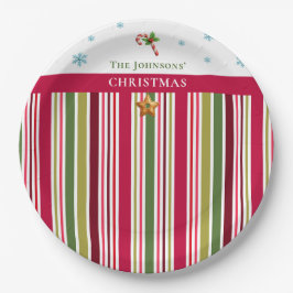 Christmas Striped– Holiday Cooking & Baking Gift Papieren Bordje
