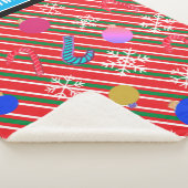 Christmas Stripes Candy Canes Ornaments Name Sherpa Deken (3/4)