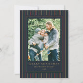 Christmas Stripes Een foto Feestdagenkaart (Voorkant)
