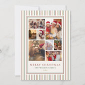 Christmas Stripes Foto Collage Vakantie Kaart (Voorkant)