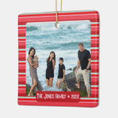 Christmas Stripes Foto Ornament (Links)