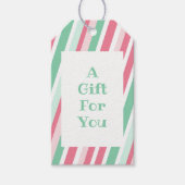 Christmas Stripes Pattern Cadeaulabel (Voorkant)