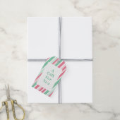 Christmas Stripes Pattern Cadeaulabel (Met Touw)