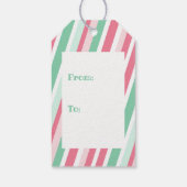 Christmas Stripes Pattern Cadeaulabel (Achterkant)