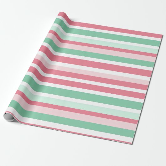 Christmas Stripes Pattern Cadeaupapier (Uitgerold)