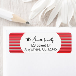Christmas Stripes Retour Adreslabels Etiket