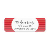 Christmas Stripes Retour Adreslabels Etiket (Voorkant)