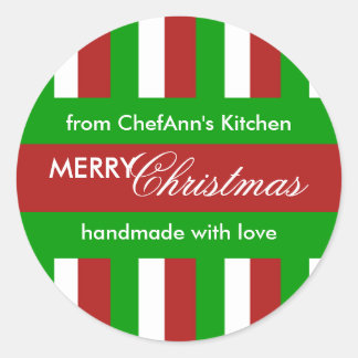 Christmas Stripes rode keuken Jar Label
