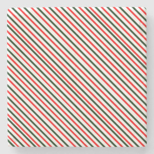 Christmas Stripes Stone Onderzetter
