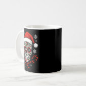 Christmas Sugar Calavera Skull Santa Hat Candy Can Koffiemok (Voorkant links)
