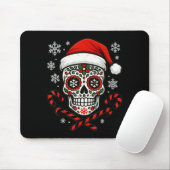 Christmas Sugar Calavera Skull Santa Hat Candy Can Muismat (Met muis)