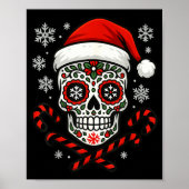 Christmas Sugar Calavera Skull Santa Hat Candy Can Poster (Voorkant)