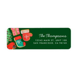 Christmas Sugar Cookie Groen retour adreslabel Etiket