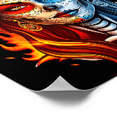 Christmas Sugar Skull Art Woman Santa Hat Fantasy  Poster (Hoek)