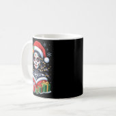 Christmas Sugar Skull Art Woman Santa Hat Festive  Koffiemok (Voorkant links)
