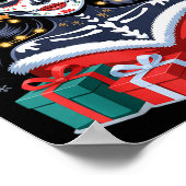 Christmas Sugar Skull Art Woman Santa Hat Festive  Poster (Hoek)