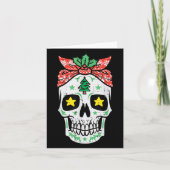 Christmas Sugar Skull Bandana Xmas Mexican Women G Kaart (Voorkant)