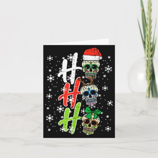 Christmas Sugar Skull Ho Ho Ho Xmas Mexican Men Wo Kaart (Voorkant)