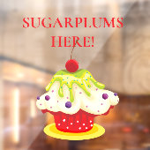 CHRISTMAS Sugarplums, Festive Cupcake Raamsticker (Vel 2)