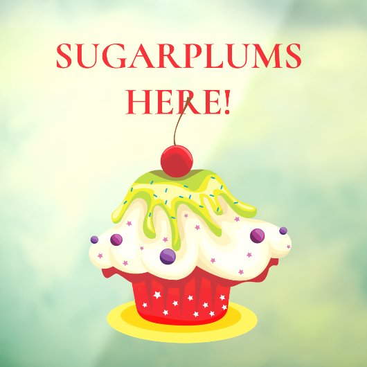 CHRISTMAS Sugarplums, Festive Cupcake Raamsticker (Vel 3)
