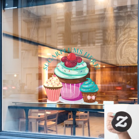 CHRISTMAS Sugarplums Hier, kleurrijke koekjes Raamsticker (Cafe Raam)