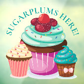 CHRISTMAS Sugarplums Hier, kleurrijke koekjes Raamsticker (Vel 3)