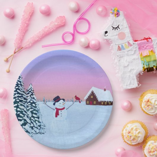 Christmas sunset papieren bordje (Feest)